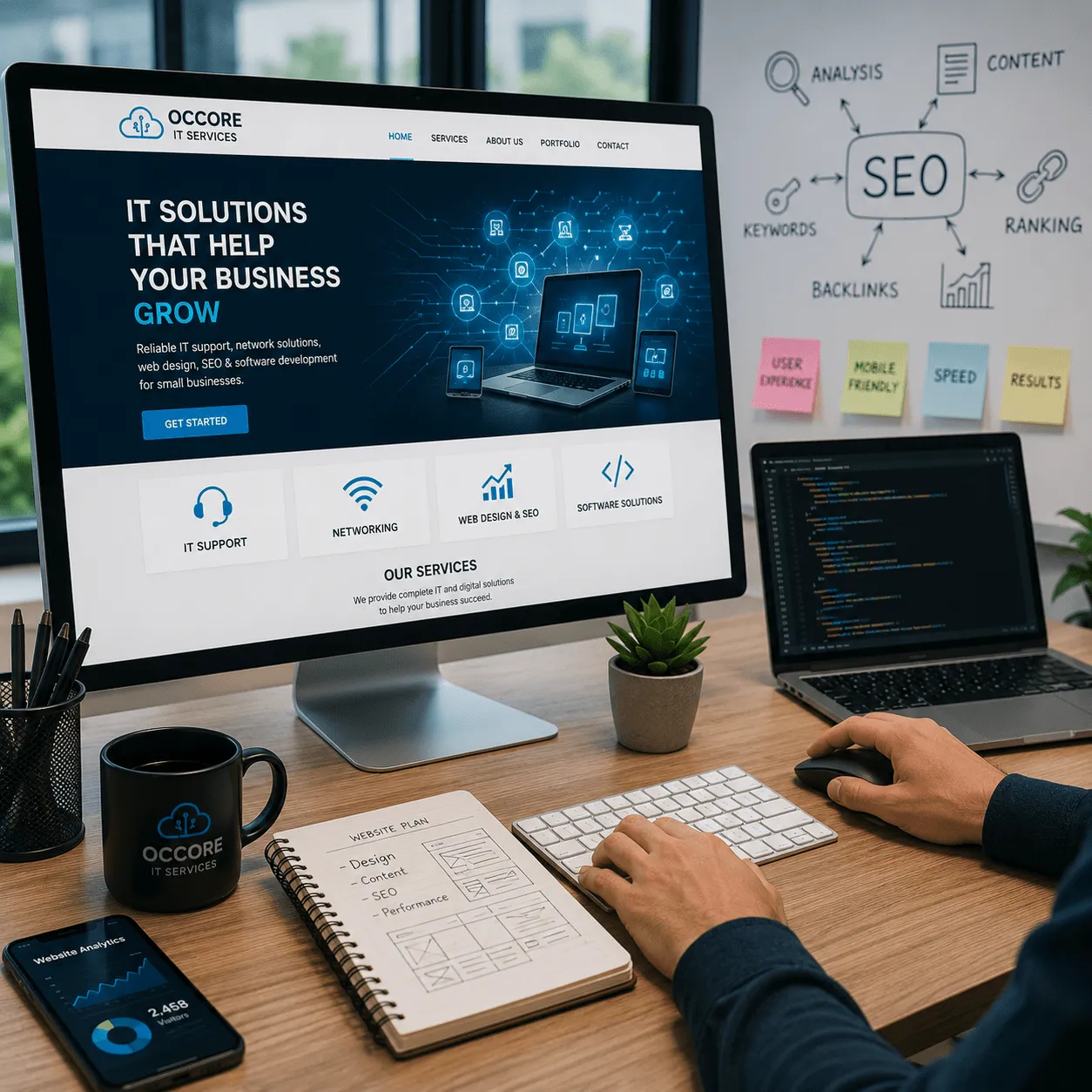 Website design, local SEO, and software services