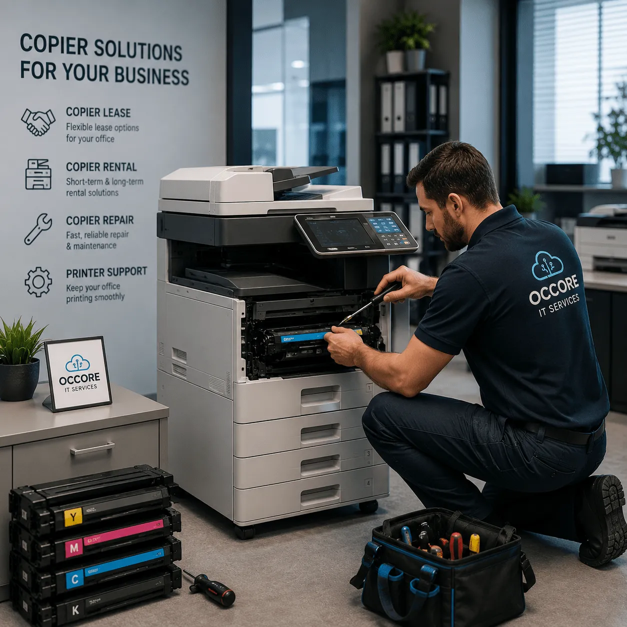 Copier leasing, rental, repair, and maintenance
